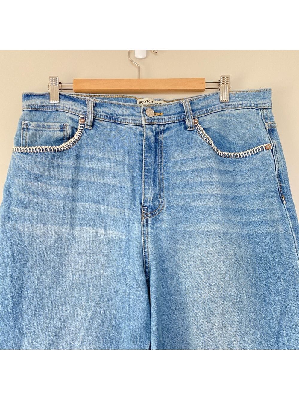 Scotch & Soda The Daze Wide Leg High Rise Jeans Blue Sz 32 - Picture 4 of 12